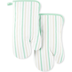 Pot Holders Martha Stewart Daisy Stripe Mitt Set Pot Holder Green, Blue