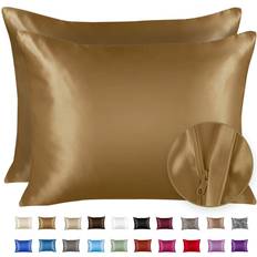 Gold Pillow Cases Bedding Luxus Satin Kissenbezug Gold, Gelb (76x)