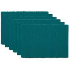 Turkosa Bordstabletter DII Cotton Basic Ribbed Place Mat Turquoise, Blue, Gold