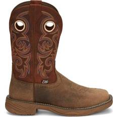 Ortholite Riding Shoes Justin Embroidery Square Toe Cowboy Boots M - Brown