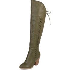 Green High Boots Journee Collection Spritz Women's Over-The-Knee Boots, 12 Dark Green