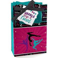 Tumble, flip & twirl gymnastics birthday party favor boxes 12 ct