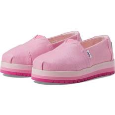 Pink Espadrilles Children's Shoes Toms Kids Youth Pink Carnation Twill Glimmer Alp Platform Alpargatas Shoes