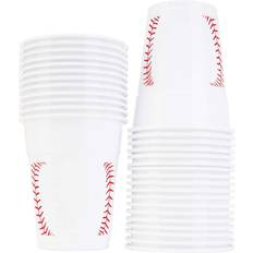 Red Paper Cups Amazaque Baseball Party Cups for 30 Guests in Red/White Wayfair Red/White