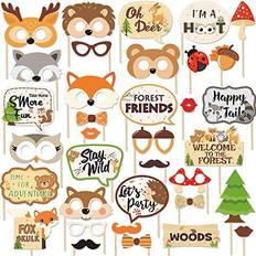 35 pcs woodland animal photo booth props wild one camping forest theme party fav