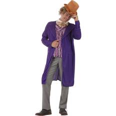 Willy wonka costume Fancy Dress Jerry Leigh Men's Willy Wonka Costume Brown Purple