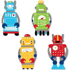 Photoprops Big Dot of Happiness Gear Up Robots DIY Shaped Birthday Party or Baby Shower Cut-Outs 24 Count