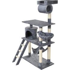 Cat scratching post with hammock