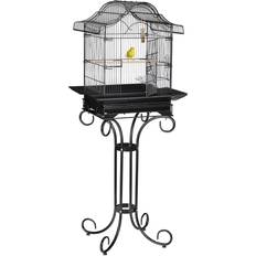 Relaxdays Bird Cage, Birdcage with Stand, Canaries, Finches, Perch, Feeding