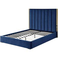 Best queen bed frame Best Master Furniture Jalen Blue Velvet Queen