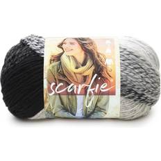 Lion Brand Cream/Black Scarfie Yarn