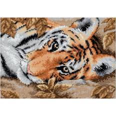 Dimensions Dimensions Gold Petite Counted Cross Stitch Kit 7"X5"-Beguiling Tiger 18 Count