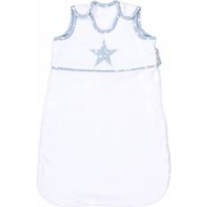 Babybay Cotton Slaapzak bio witte applicatie ster azuurblauw sterren wit Wit