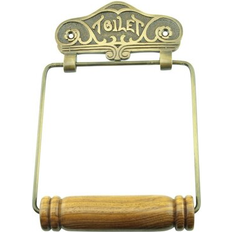 Yellow Toilet Paper Holders Plated Toilet Paper Holder 7.5" Paper Holders with Wooden Roll Renovators Supply - Gold