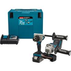 Makita combo Makita Bohrmaschine Akkuschrauber, DLX 2430 TJ Akku Combo DDF 486 Akku Bohrschrauber DGA 504 Akku Winkelschleifer 2x Akk