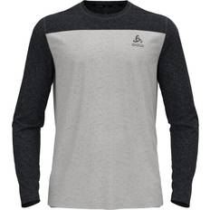 Hopea - Mies Aluspaidat Odlo Men's T-shirt Crew Neck L/S - Black/Odlo Concrete Grey