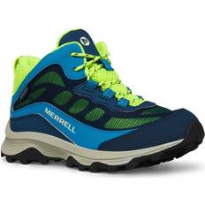 Merrell Kid's Moab Speed Mid Waterproof Hiking Shoes - Navy/High Viz