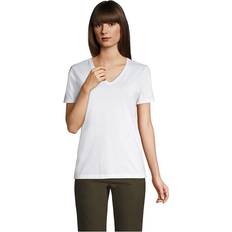 Clothing Women's Lands' End Relaxed-Fit Supima Cotton V-Neck Tee, Medium, White