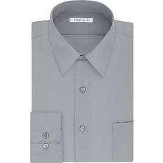 Big & Tall Classic/Regular Fit Wrinkle Free Poplin Solid Dress Shirt - Grey Stone