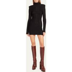 Balmain Texturerad Chevron Miniklänning - Black