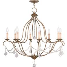 Brass Pendant Lamps Livex Lighting 6428-48 Chesterfield 8 Pendant Lamp