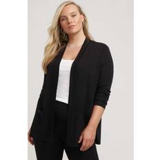 Anne Klein Plus Size Two Pocket Malibu Cardigan - Black
