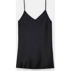 Silk - Women Tank Tops Lafayette 148 New York Eva Luxe Charmeuse Bias Tank - Black