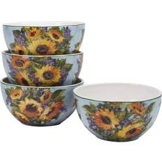 Green Dessert Bowls Certified International Sunflower Bouquet Set 4 Ice Cream Dessert Bowl