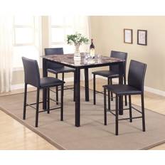 Marble counter height table Roundhill Furniture 5 Citico Dining Set