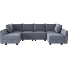 Honbay Convertible Sectional Sofa 112.2" 6 Seater