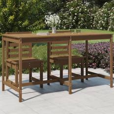 vidaXL Havebord 203,5x90x110 massivt fyrretræ gyldenbrun