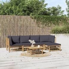 vidaXL Salotto Giardino 6 pz Cuscini Grigio Scuro Bambcod Mxl 100318 Set da Lounge da Esterno