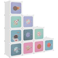 vidaXL Armoire De Rangement Pour Enfants Avec 10 Cubes Blanc PP