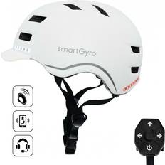 Blanco Patinetes Eléctricos SmartGyro Smart Helmet Pro Con Leds De Frenado Tamaío L