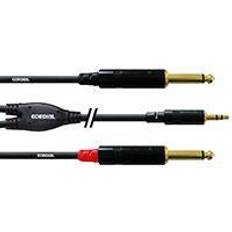 Minijack mono Cordial Minijack Kabel Stereo/Mono 1,5m 3,5mm Han/2x6,3mm