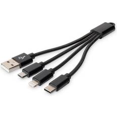 Digitus DB-300160-002-S USB A-Lightning + Micro USB+USB-C