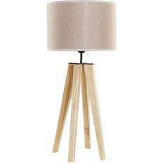 D Table Lamps Dkd Home Decor Beige Wood and Brown Desk 220V 50W Table Lamp
