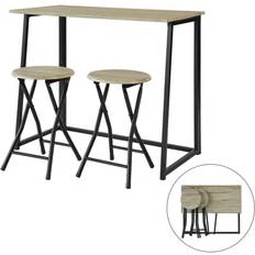 SoBuy Muebles SoBuy Set Mesa Alta Bar Y 2 Taburetes Juego de Comedor 2pcs