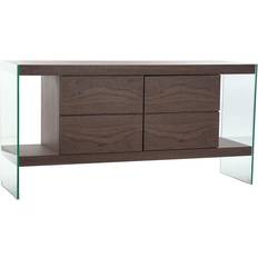 Transparent Cabinets Dkd Home Decor Crystal Brown MDF Sideboard