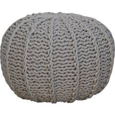 Grey Poufs Artisan Cable Pouffe