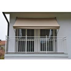 Fenstermarkisen Angerer Klemmmarkise taupe 350 Balkonmarkise Markise Balkon