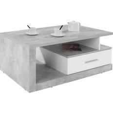 Grau Couchtische Sconto Iguan Concrete/White Couchtisch 67x110cm