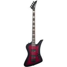 Transparent Electric Basses Jackson JS Series Kelly Bird JS3Q Transparent Red Burst