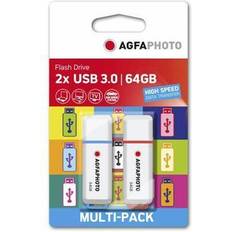 Hukommelseskort & USB Stik AgfaPhoto Pen drive Color Mix 2 pcs 64 GB. [Levering: 4-5 dage]