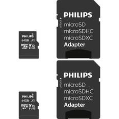 Tarjetas de Memoria & Memorias USB Philips microsdxc 2-pack 64gb class 10 uhs-i u1 incl. adapter