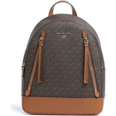 Cotton Backpacks Michael Kors Brooklyn Medium Logo Backpack - Brown/Acorn