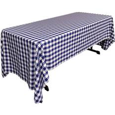 LA Linen Linen TCcheck60x120-RoyalK50 Gingham Checkered Tablecloth Blue, White