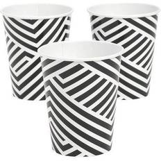 White Paper Cups Fun Express Black Overlapping Chevron Cup Party Supplies 8 Pieces