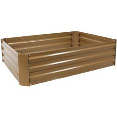 Pots, Plants & Cultivation Sunnydaze Raised Metal Garden Bed Corrugated