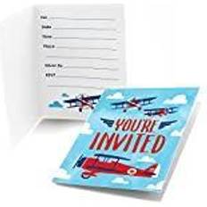 Taking flight airplane fill in baby shower or birthday invitations 8 count